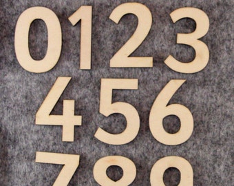 Sassoon Schrift Nummer Set 0-9 3mm Sperrholz 10 Zeichen