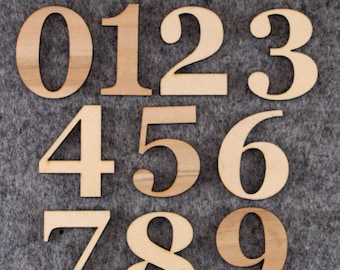Georgia Font Number Set 0-9 3mm Plywood 10 Characters