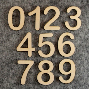 Arial Rounded Font Number Set 0-9 3mm Compensato 10 Caratteri
