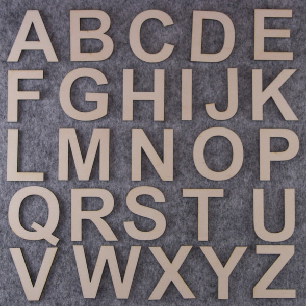 Arial Font Alphabet Set Lettres majuscules A-Z 3mm Contreplaqué 26 caractères