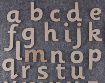 Sassoon Font Alphabet Set Lower Case Letters a-z 3mm Plywood 26 Characters