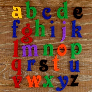 Victoria Font Alfabeto Set Lettere minuscole a-z 3mm Feltro 26 Caratteri