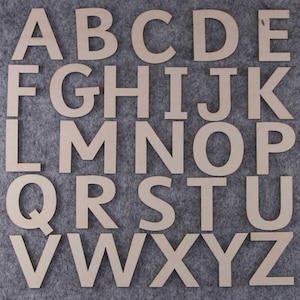 Conjunto de alfabeto de fonte Sassoon letras maiúsculas A-Z 3mm madeira compensada 26 caracteres