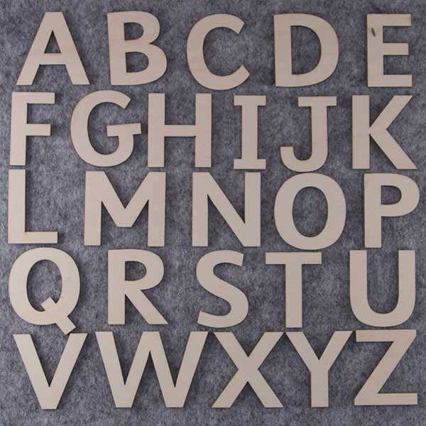 Sassoon Font Alphabet Set Upper Case Letters A-Z 3mm Plywood 26 Characters