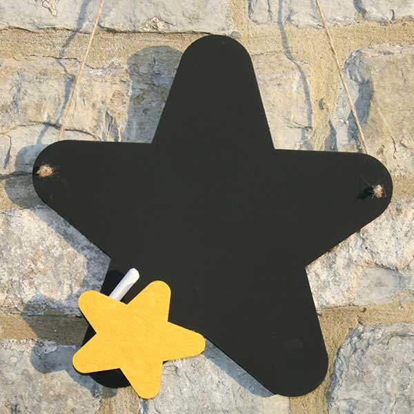 Chalk Blackboard Star with Rounded Points Shape for Memos Notes & Home Decor