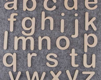Arial Font Alphabet Set 3mm or 6mm Plywood Lower Case Letters a-z 26 Characters