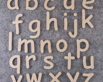 Comic Sans Font Alphabet Set 3 or 6mm Plywood Lower Case Letters a-z 26 Items