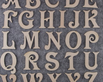 Victoria Font Alphabet Set 3mm Plywood Capital Letters A-Z 26 Characters