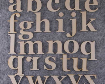 Georgia Font Alphabet Set 3mm or 6mm Plywood Lower Case Letters A-Z 26 Characters