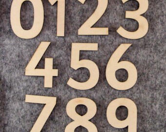 Sassoon Font Number Set 3mm or 6mm Plywood 0-9, 10 Characters