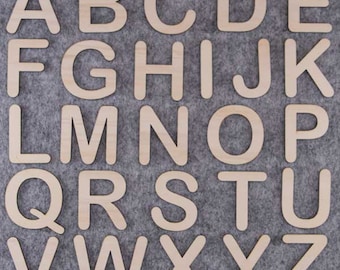 Arial Rounded Font Alphabet Set 3mm Plywood Capital Letters A-Z 26 Items