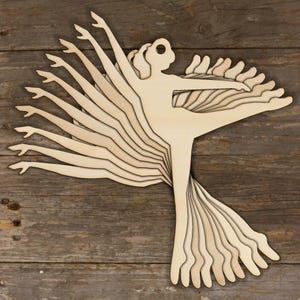 10x Wooden Ballerina in Arabesque Pose Silhouette Craft Shapes 3mm Plywood