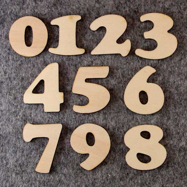 Cooper Black Font Number Set 0-9 3mm Plywood 10 Characters