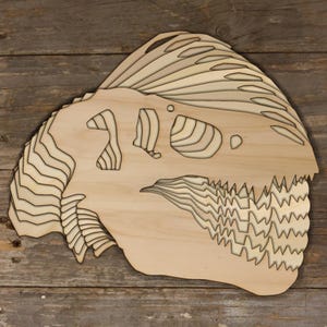 10x Wooden Tyrannosaurus Rex Skull Craft Shapes 3mm Plywood T-Rex Fossil