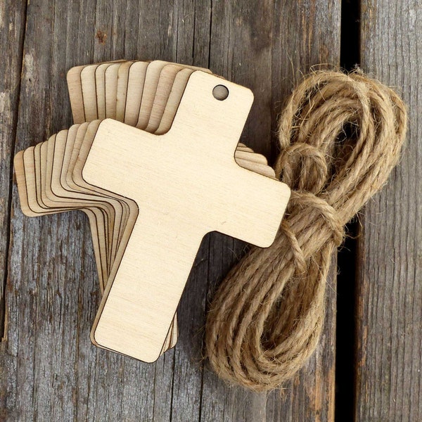 10x Wooden Plain Christian Cross Craft Shapes 3mm Plywood