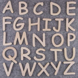 Comic Sans Font Alphabet Set Upper Case Letters A-Z 3mm Plywood 26 Characters
