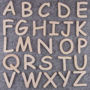 Comic Sans Font Alphabet Set Letras mayúsculas A-Z 3mm Madera contrachapada 26 Caracteres