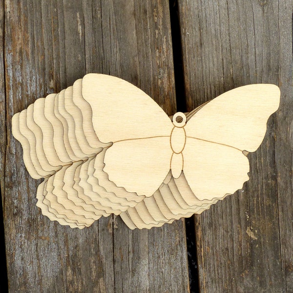 10x Wooden Simple Butterfly Style C Craft Shapes 3mm Plywood Insect and Wildlife