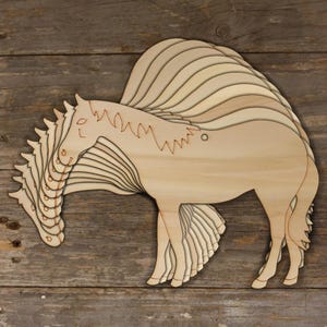 10x Wooden Horse Standing Simple Craft Shape 3mm Ply Farm Animals