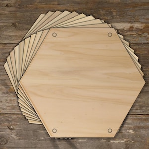 10x Formas hexagonales de madera para manualidades, 3 mm, madera contrachapada, geométricas, seis lados