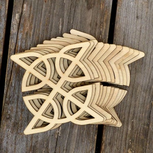 10x Wooden Celtic Knot Circle Square Basic Craft Shapes 3mm Plywood Patterns