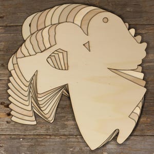 10x Ángel de Navidad de madera con forma de cuerno para manualidades, 3 mm de contrachapado