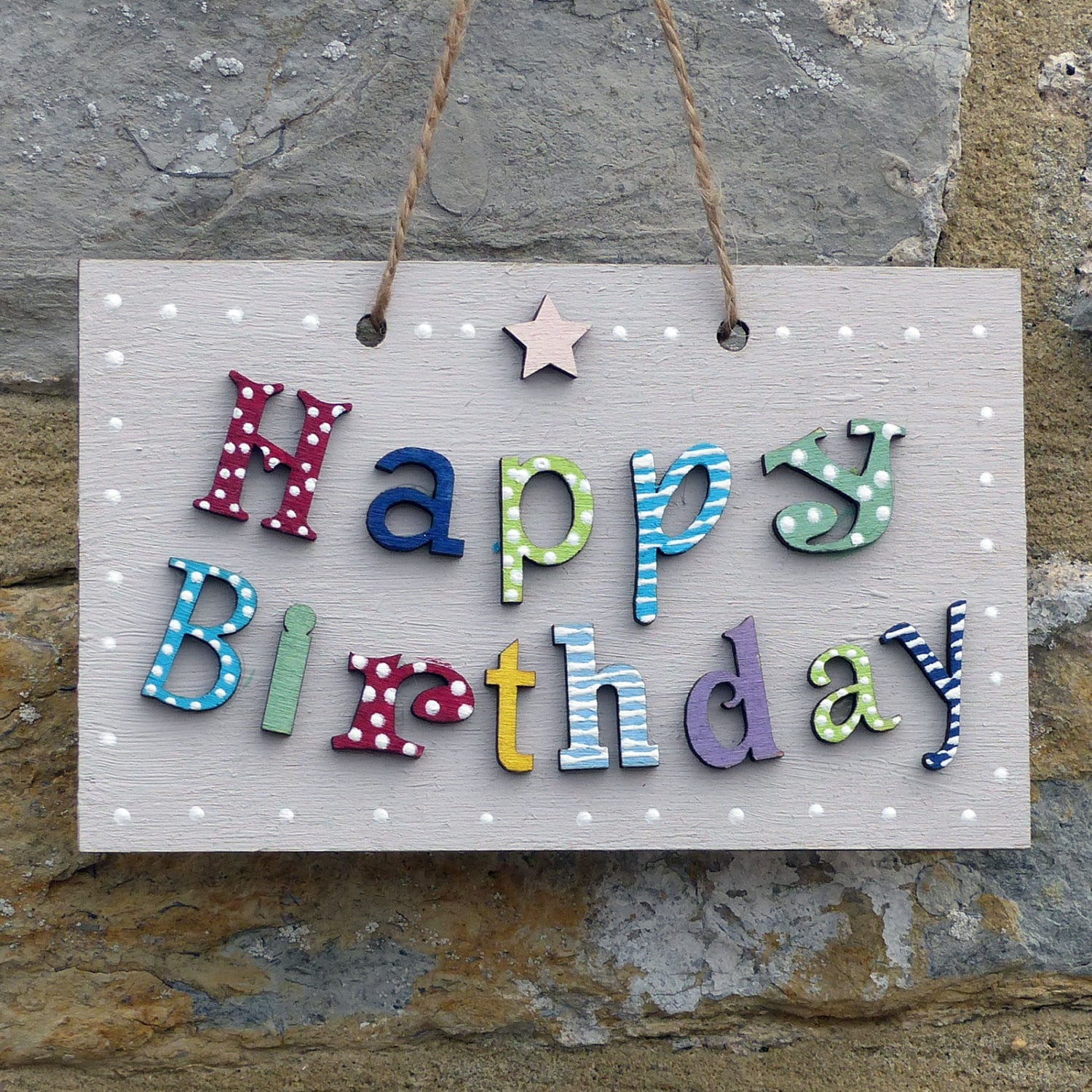 Hand Painted Happy Birthday Plaque Perfect alternative to a Etsy