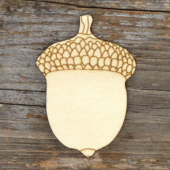 10x Wooden Oak Tree Acorn Craft Shapes 3mm Plywood