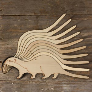 10x Lontra di legno europea che cammina forma artigianale 3 mm compensato animali selvatici roditori