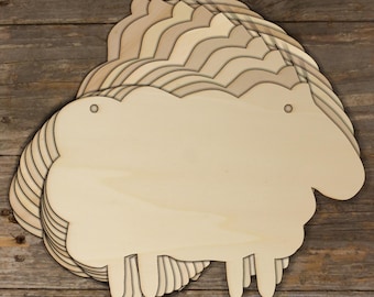 10x moutons en bois debout unis, formes artisanales, contreplaqué de 3 mm, cour de ferme de ferme