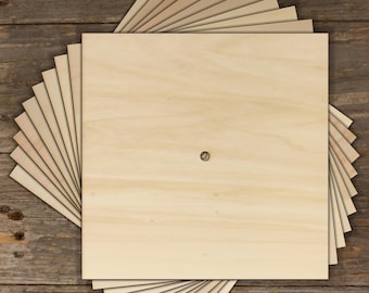 10x Quadrato in legno quadrilatero forma artigianale 3 mm compensato geometrico