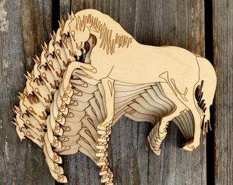 10 x Wooden Horse Shape Embellishments Decoupage Blank Large Animal WX3 