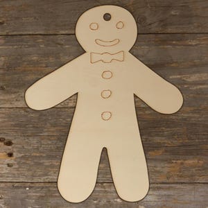 10x Wooden Ginger Bread Man Craft Shapes 3mm Plywood Cooking Pudding Biscuits image 4