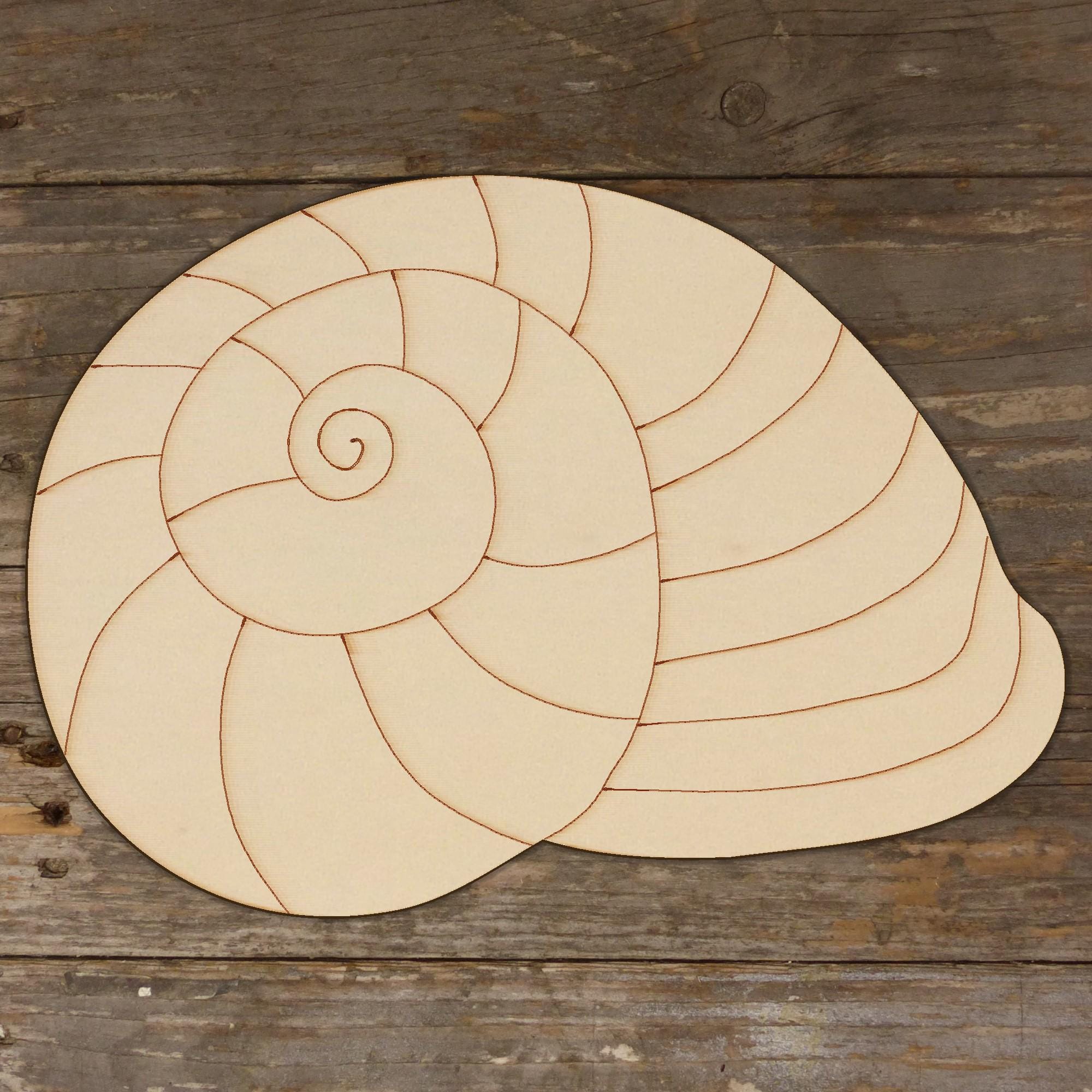 Sea Shell Wood Pattern 10x Wooden Sea Shell Snail Craft Shapes 3mm Plywood Seaside Sealife ...