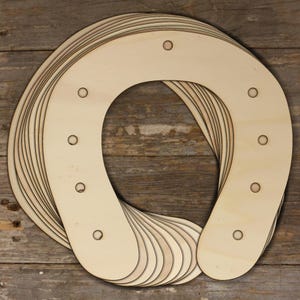 10x Herraduras de madera para manualidades, formas de 3 mm, madera contrachapada, decoración para bodas, animales de granja