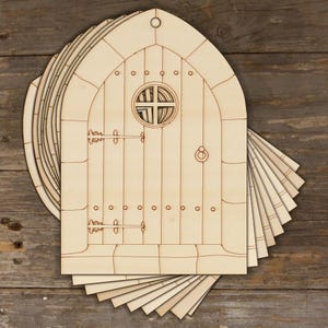 10x Puerta de madera estilo gótico B Formas artesanales 3 mm Madera contrachapada Edificios Arquitectura
