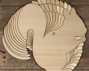10x Eichhörnchen aus Holz schlicht Comic Handwerk Form 3mm Ply Wildtiere