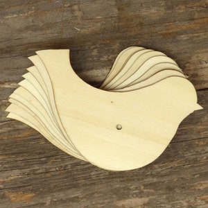 10x Wooden Simple Bird Craft Shape 3mm Ply