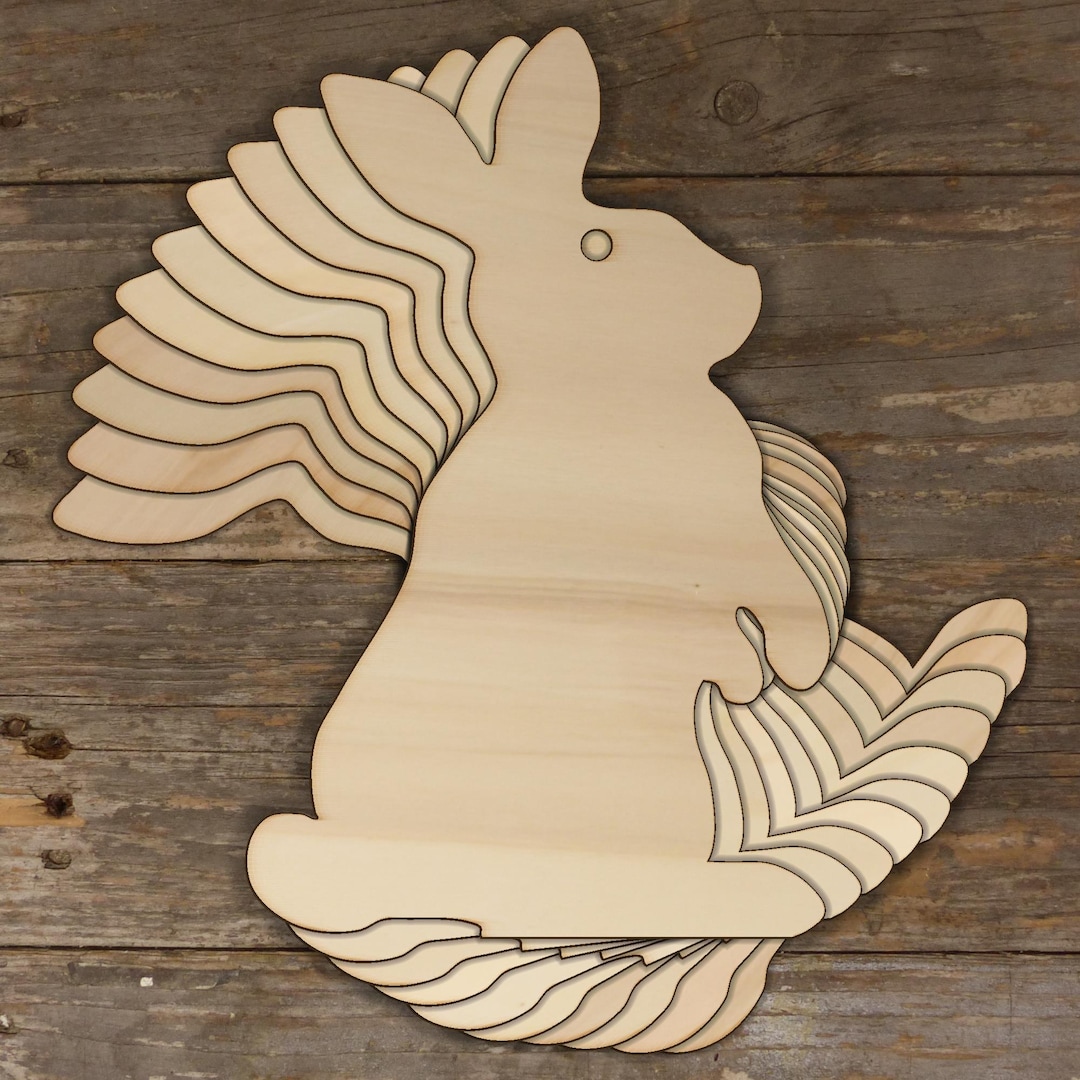 Upright Rabbit Pattern 10x Wooden Rabbit Sitting Upright Plain Craft Shape 3mm Ply Animals ...