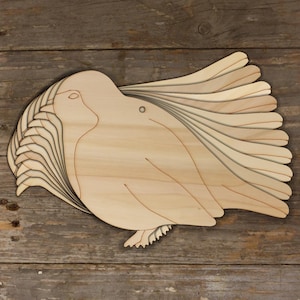 10x Figuras de madera para posarse en forma de petirrojo, 3 mm, madera contrachapada, pájaro de invierno, animal nativo