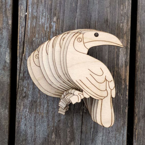 10x Wooden Tropical Toucan Bird Craft Shapes 3mm Rain-forest Wildlife Animal