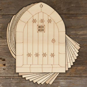 10x Puerta de madera estilo gótico C Formas artesanales 3 mm Edificios de madera contrachapada Arquitectura
