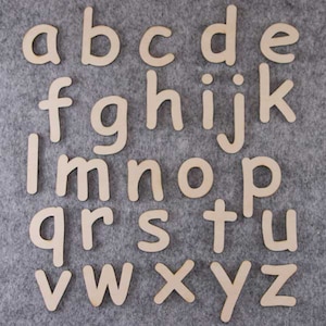 Comic Sans Font Alphabet Set Letras minúsculas a-z 3mm Contraplacado 26 caracteres