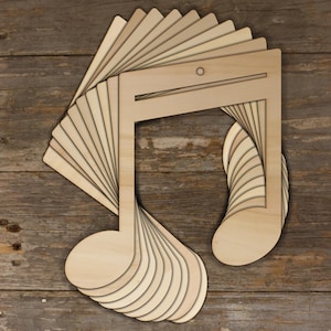 10x Nota musicale in legno con travi a forma di doppio artigianato 3mm Ply Entertainment