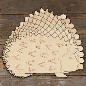 10x Riccio di legno europeo fumetto artigianato forma 3 mm compensato animali selvatici