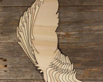 10 plumas de pájaros de madera estilo sencillo A forma de artesanía 3 mm contrachapado vida silvestre