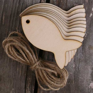 10x Wooden Simple Basic Fish Craft Shape 3mm Ply