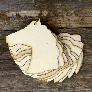 10x Wooden Horse Head Craft Shapes 3mm Plywood