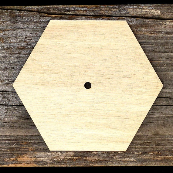 10x Wooden Plain Hexagon Craft Shapes 3mm Plywood 