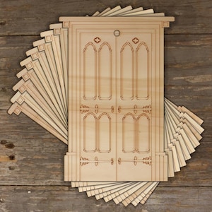 10x Puerta de madera estilo georgiano A Craft Shapes 3 mm madera contrachapada arquitectura